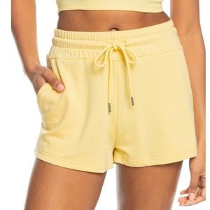 Roxy Womens Check Out Sweat Shorts, Yellow Size L
